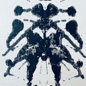 Unique abstract black-and-white Inkblot Art